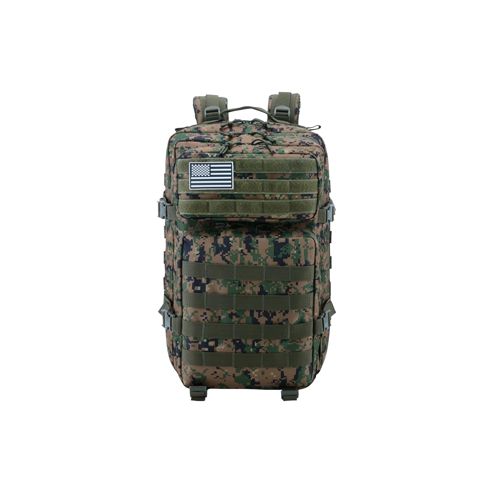 PORRASSO Tactical Outdoor Backpack 45L Large Military Backpack Molle Waterproof Rucksack 3 Day Bug Out Bag for Hiking Camping Travel Jungle Camo B