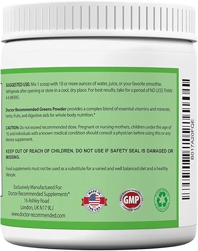 Miniatura 3 de Greens Powder,suplemento nutricional y natural completo recomendado por doctores, bebida verde cfrutas, verduras., paquete de de 1, 1