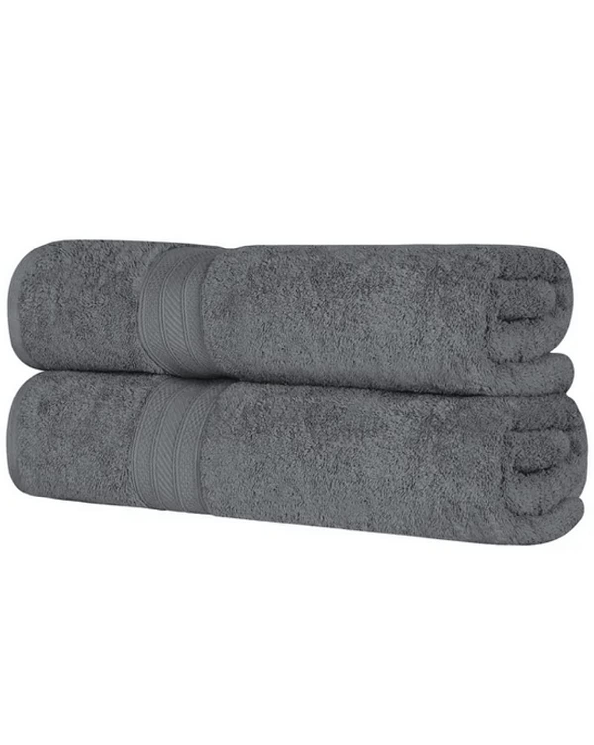 2 x Luxus-Badetücher (100 x 150 cm, 800 g/m²), 100 % ägyptische Baumwolle, Super Jumbo-Badetuch (Anthrazit)