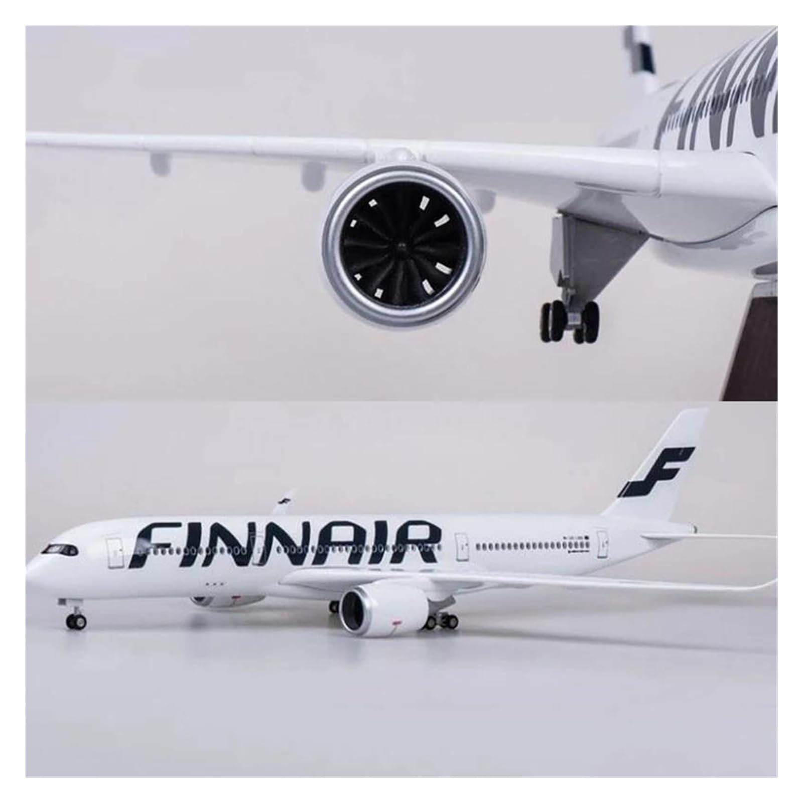 Odlewane zabawki samolotowe w skali 1:142 dla Airbusa A350 fiński model samolotu maszyna do odlewania ciśnieniowego dekoracja pamiątkowa zebrane modele samolotów do kolekcji (ze światłem)