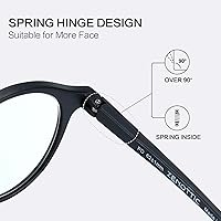 Vista 4 de ZENOTTIC Lentes de lectura redondos con bloqueo de luz azul para hombres y mujeres, aumento 0.0 1.0 1.5 2.0 2.5 3.0 3.5