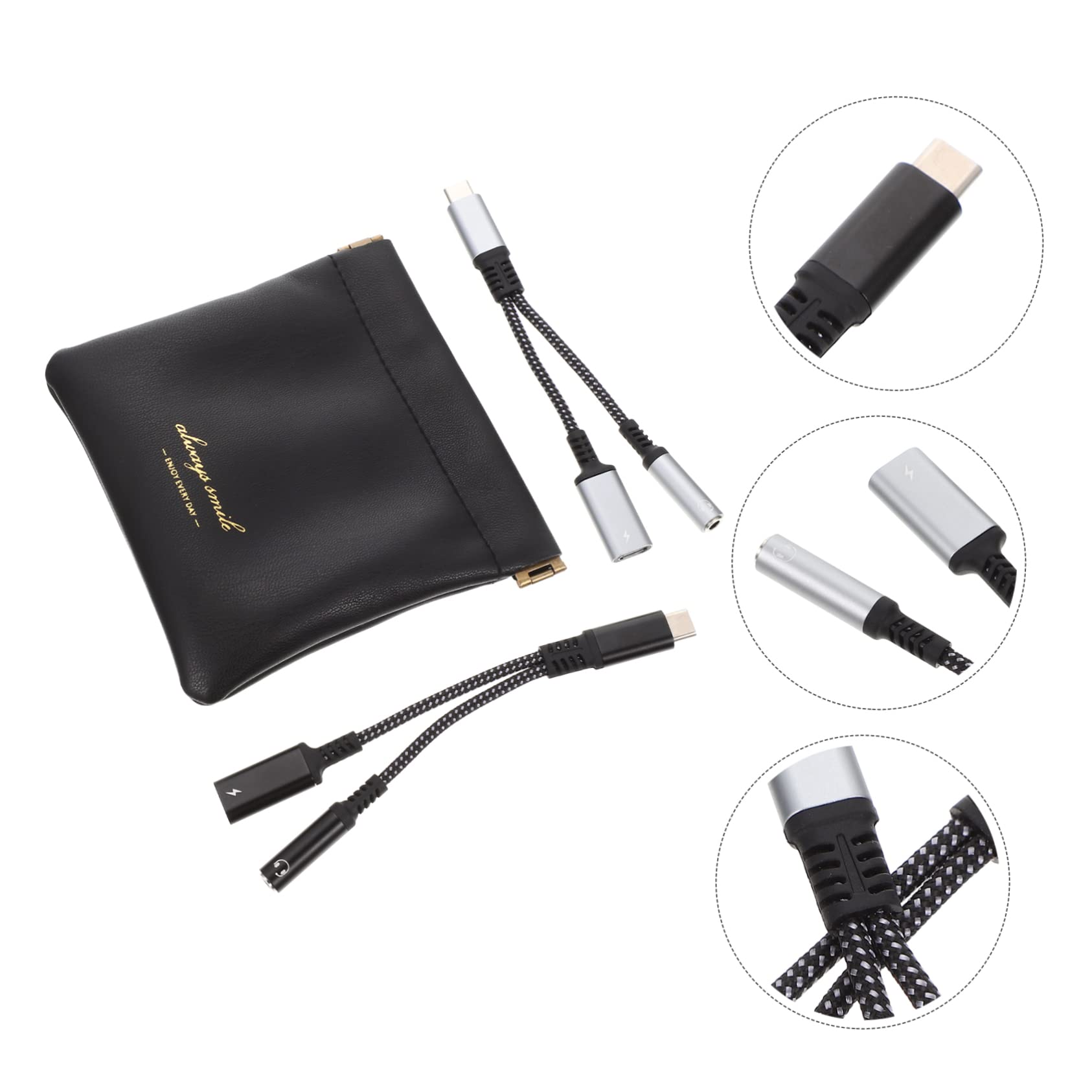 jojofuny 4 Szt. C Do Adaptera Ładowarki Audio Jack Do Adaptera Słuchawkowego C Adaptera Słuchawkowego C Adaptera Słuchawkowego Audio Do Smartfonów
