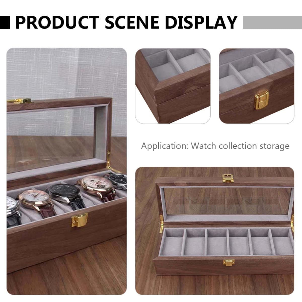 Caja de Reloj de Madera para Guardar Relojes y Joyas Diseño Elegante y Práctico 6 Ranuras Adecuado para Uso en Casa y Viajes