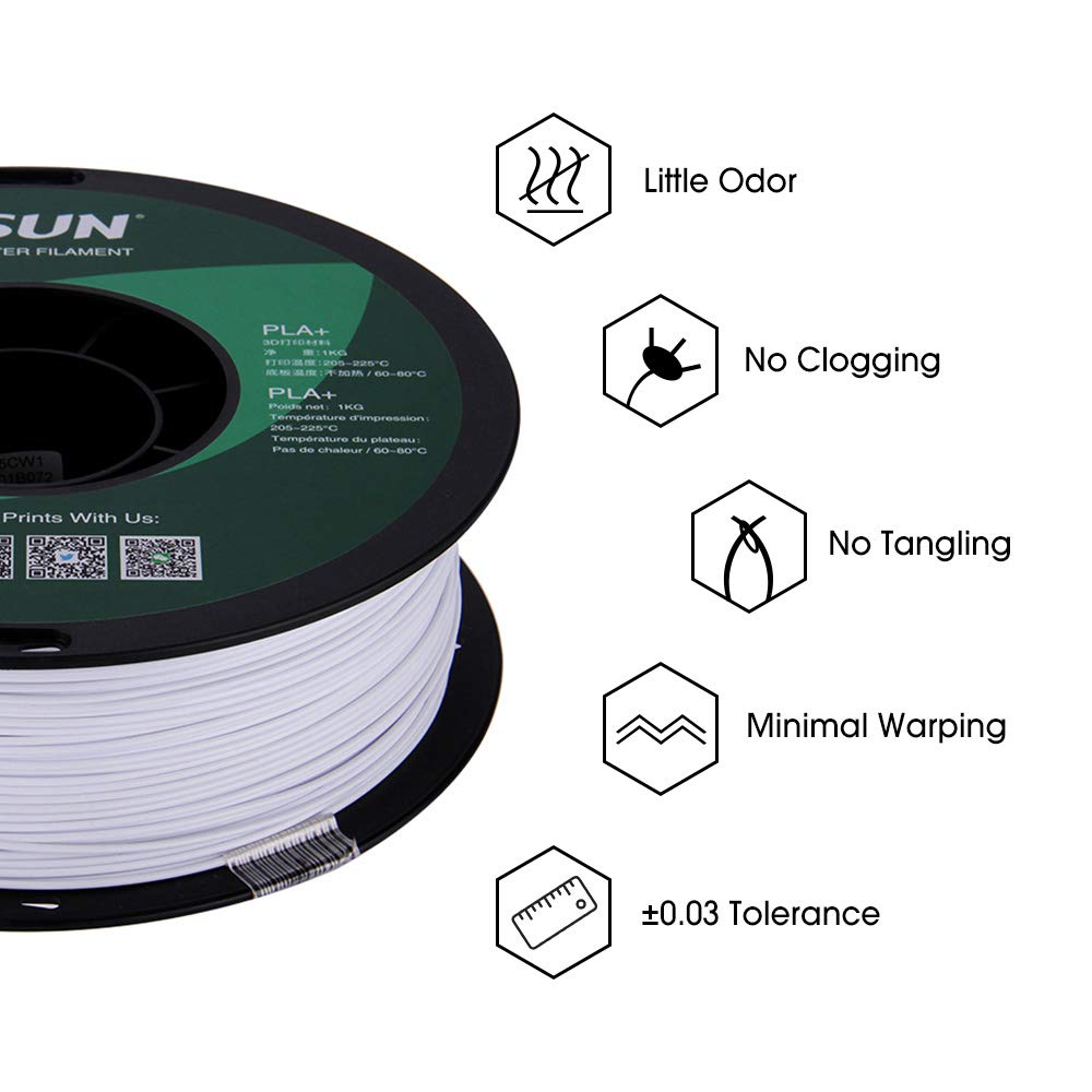 Esun 1.75 mm PLA Pro (PLA +) imprimante 3d Filament Bobine de 1 kg (1 kilogram), 19 Couleurs au choix