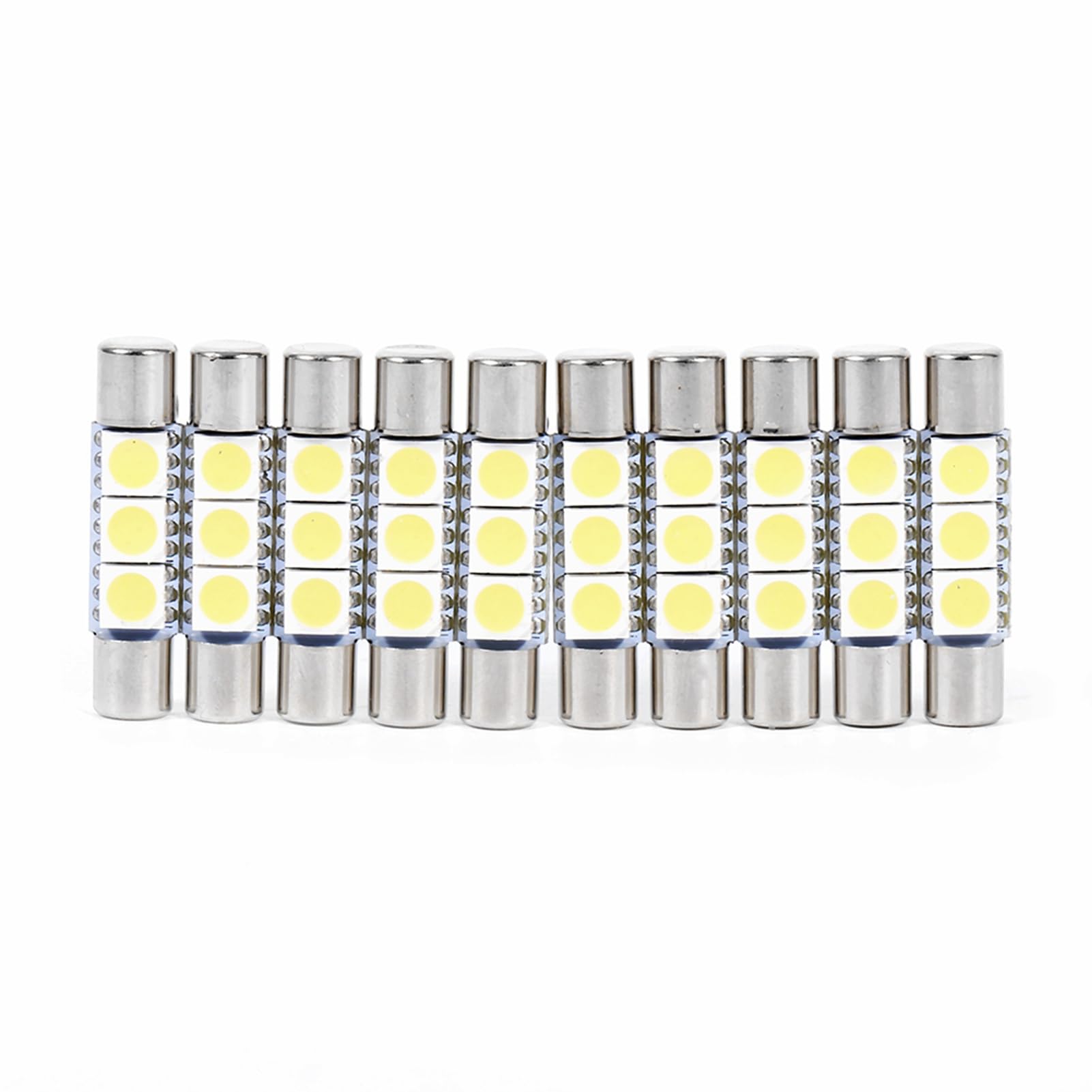Yctze dla żarówki led lustro uprzejmości 10 sztuk 3-SMD 29-31mm 6641 bezpiecznik LED żarówka lustro dzięki uprzejmości lampa przeciwsłoneczna biała lampa do lustra światła podłogowego