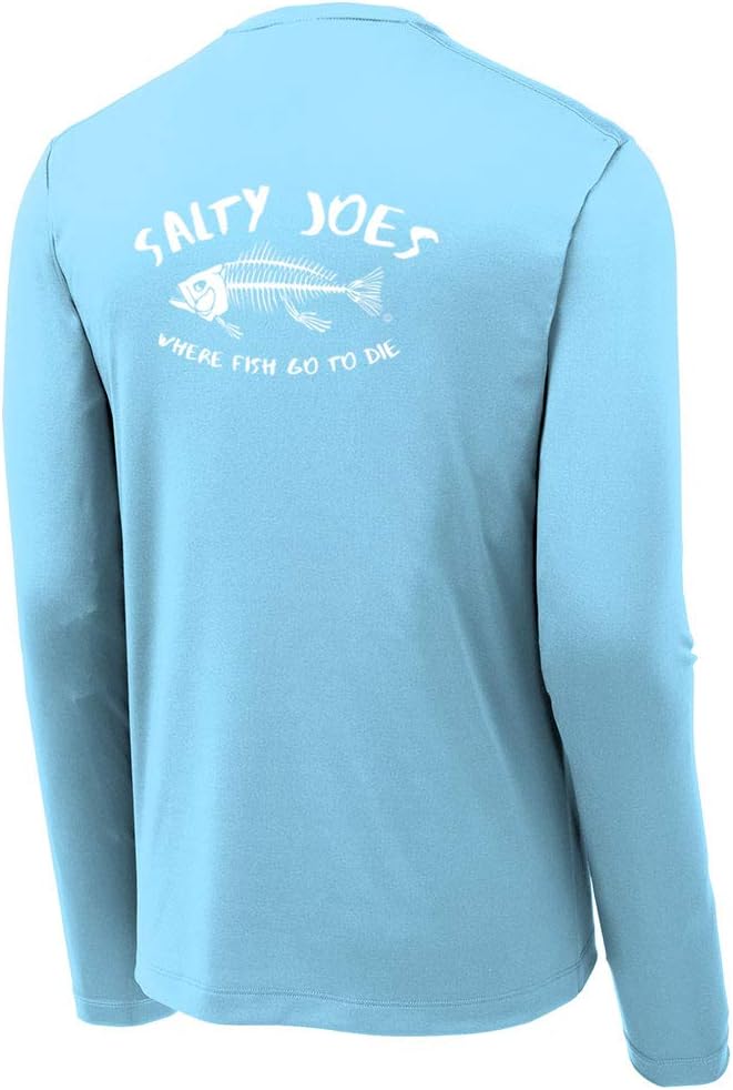 Salty Joe's Men's UPF 50 UV Sun Protection Performance Long Sleeve Logo T-Shirt
