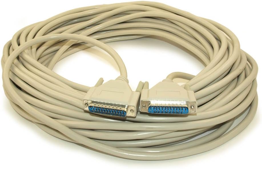 MyCableMart 75ft Serial DB25/DB25 Straight-Thru RS232 Male to Male Cable