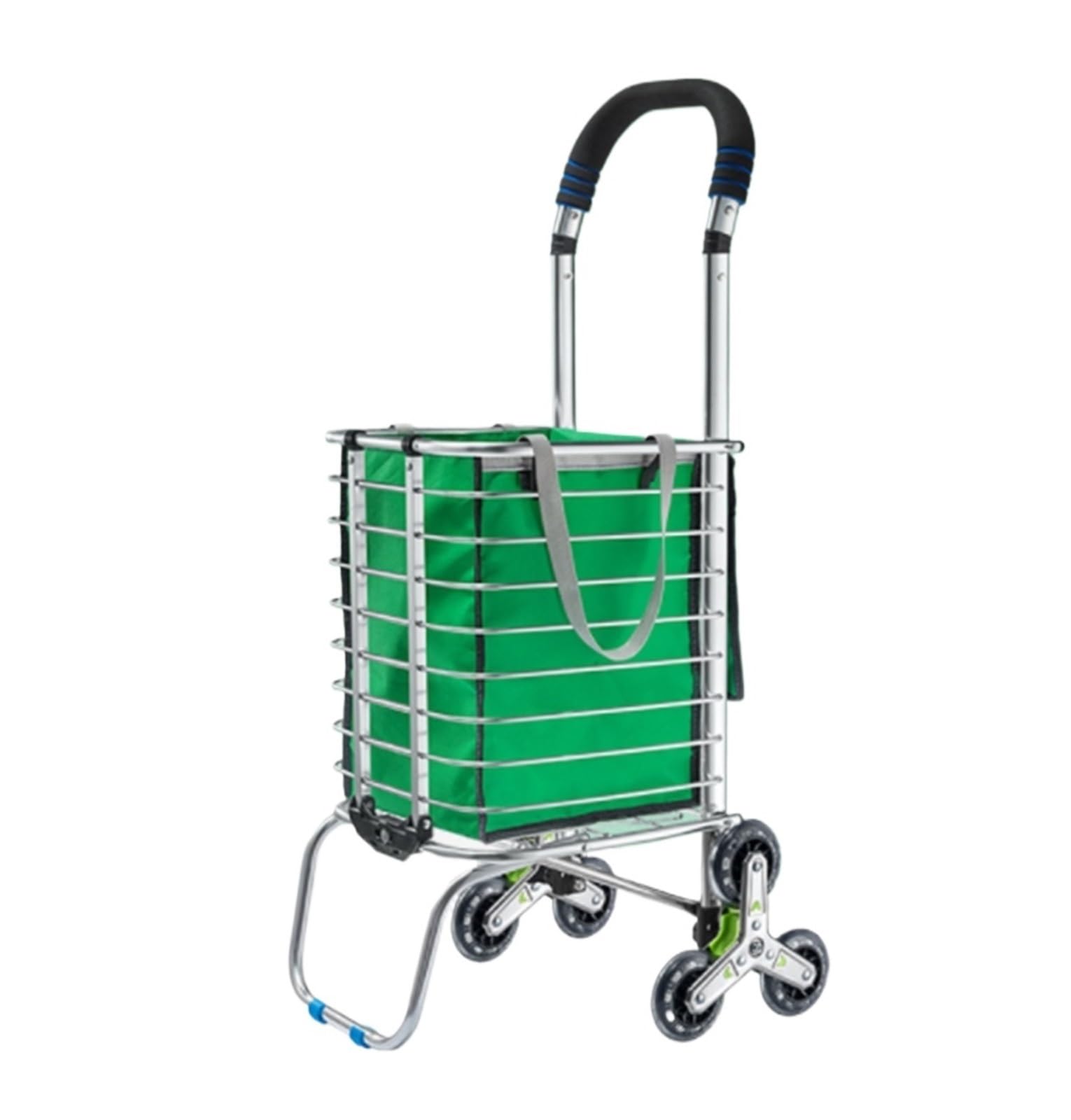 festival trolley， Foldable Shopping Cart, Green, 150cm, Portable(Verde.,4 rounds)