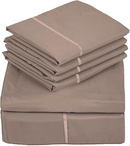 Sacred Thread Juego de sábanas de rayón de 6 piezas hecho de bambú, juego de ropa de cama y fundas de almohada con bolsillos profundos, ropa de cama