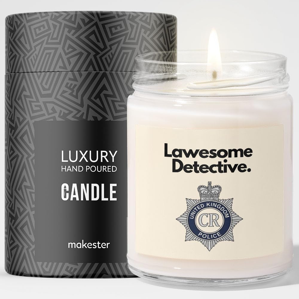 Detective Gift - Luxury Soy Wax Candle - Vanilla, Jasmine, Sugared Almond - Makester โ image 1