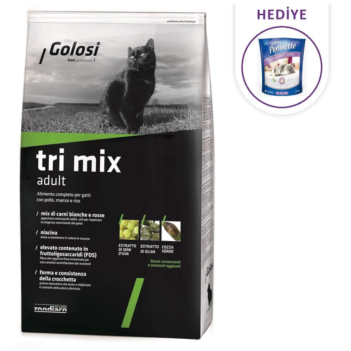 Golosi Cat Tri Mix Crocchette (Conf. da 1,5-7,5-20 kg) - 20 Kg