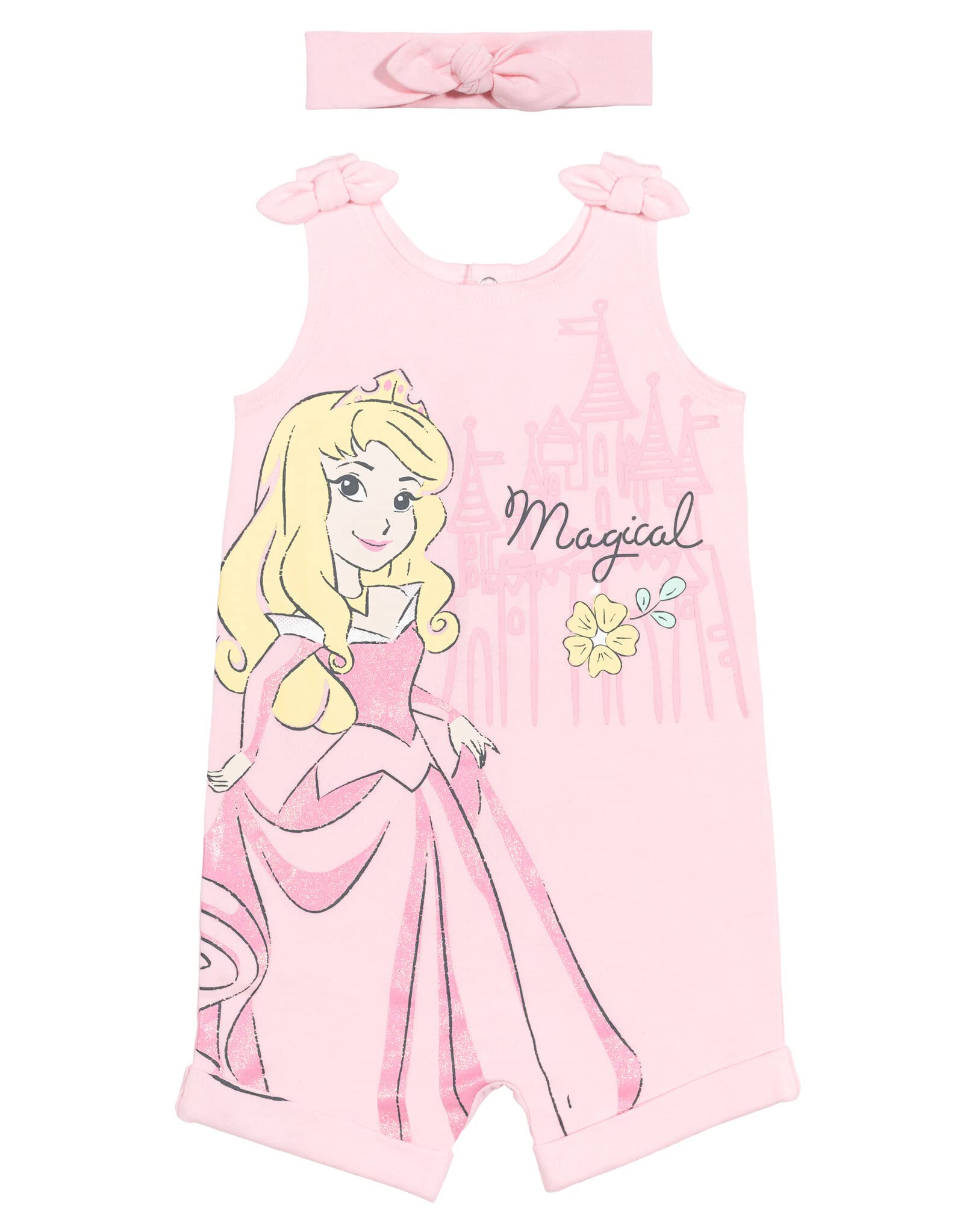 Disney Prinzessin Belle Ariel Cinderella Strampler und Stirnband Set - - 4 Jahre