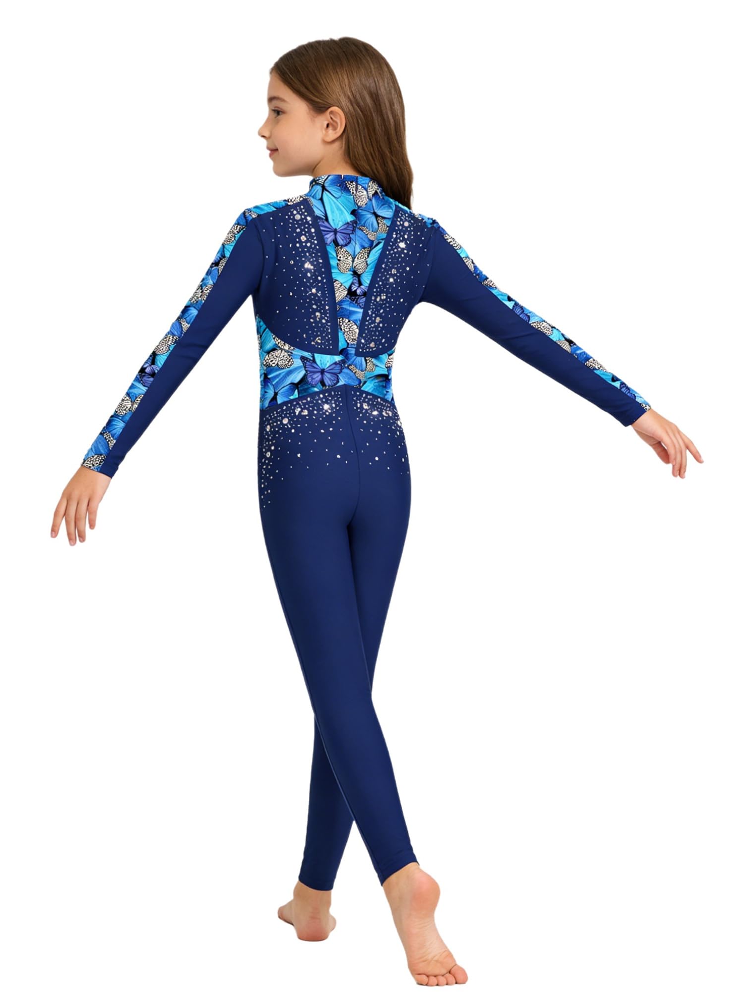 Agoky Body De Danza Niña Mono De Ballet Gimnasia Maillot Ballet De Manga Larga Mono Patinaje Artístico Body Deportivo Disfraz De Bailarina