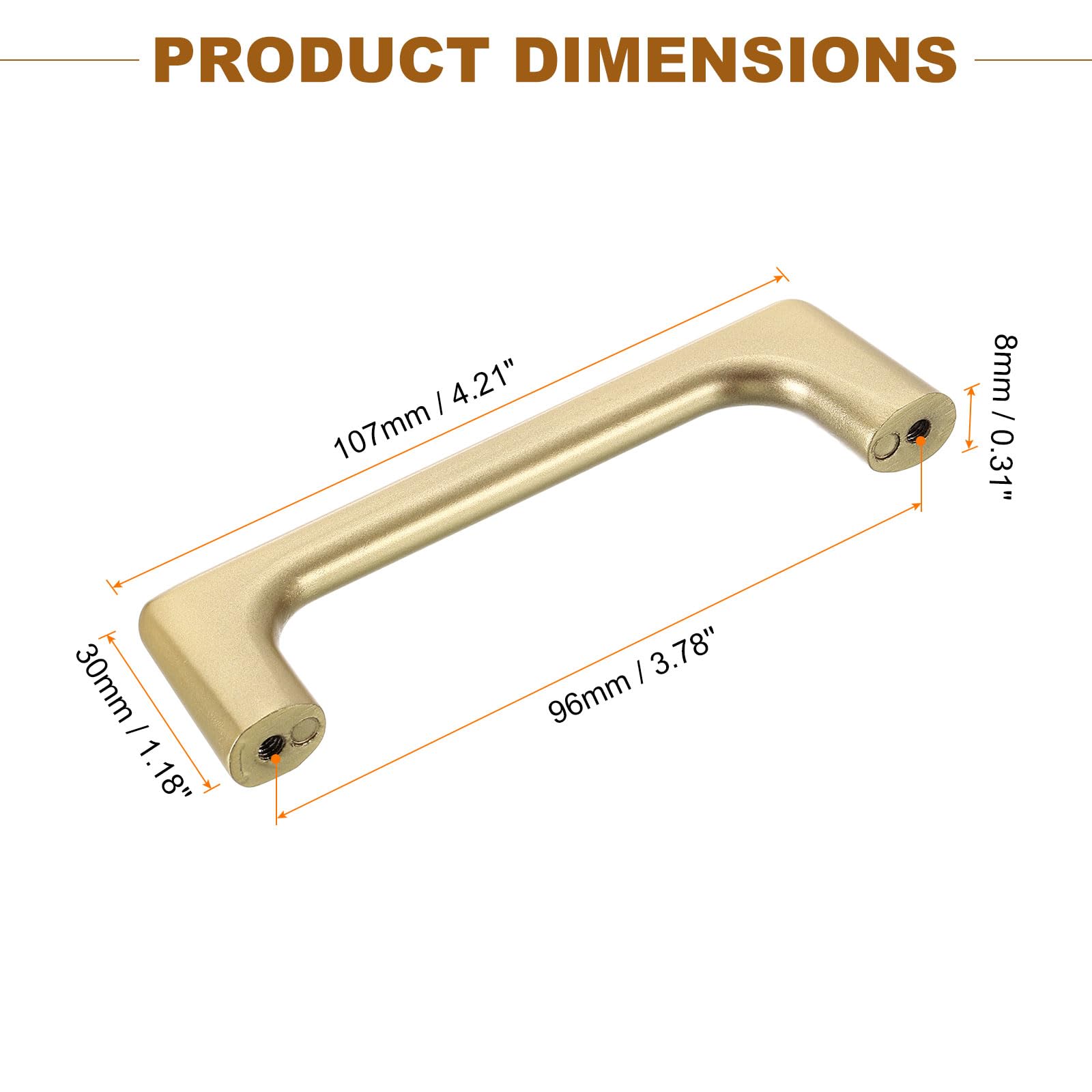 uxcell Cabinet Pulls, 8Pcs 4 Inch - Aluminum Alloy Drawer Handles, Furniture Kitchen Hardware Handle for Door Wardrobe Cupboard Vanity (Pearl Gold)