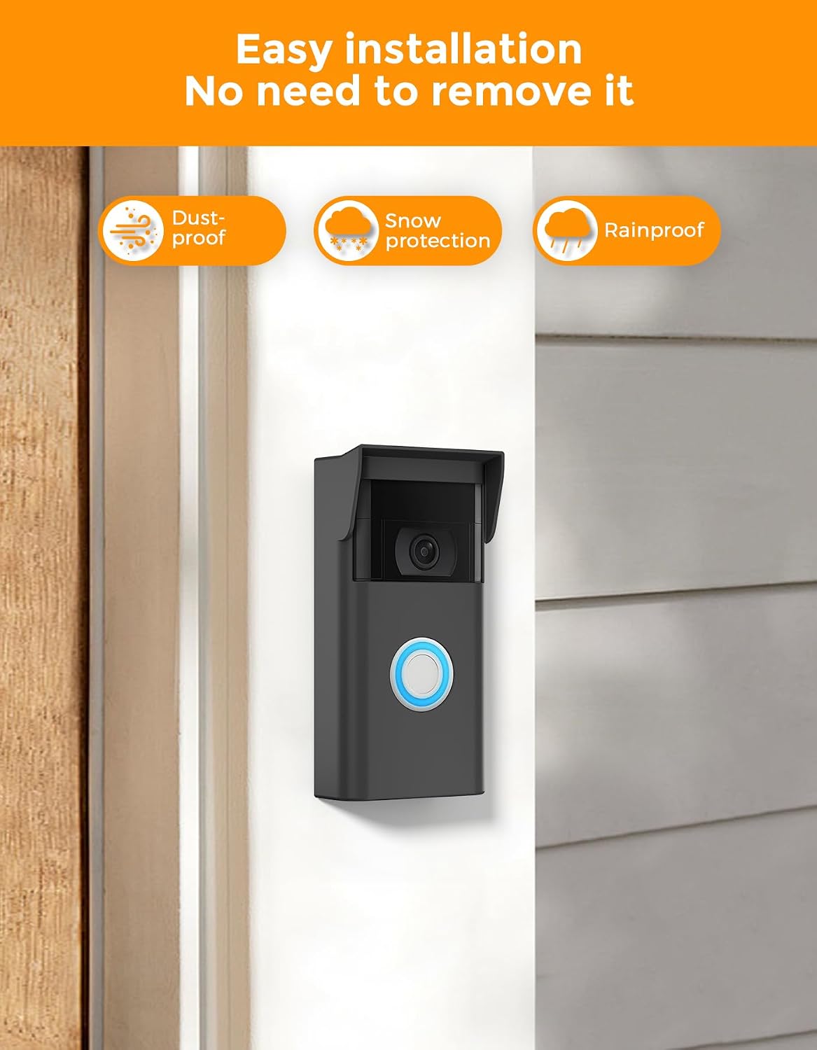 Case Compatible with Ring Video Doorbell 2nd Generation (2020), Protective Silicone Case Against UV and Rain for Ring Video Doorbell 2nd Generation image 4