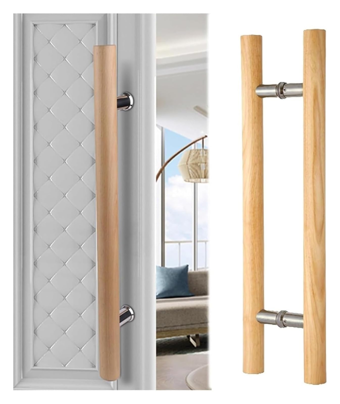 CWCQGH Push Pull Door Handle, Sliding Barn Door Handle, Thick Push Pull Door Handle Double Sided for Home Entrance Glass Shower Wooden Barn & Office Store Shop Doors,Length 60cm(23.6inch)