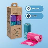 Vista 30 de Best Pet Supplies - Bolsas para limpieza de excremento de perro, rollo de repuesto, uso en exteriores, a prueba de fugas y desgarros, plástico