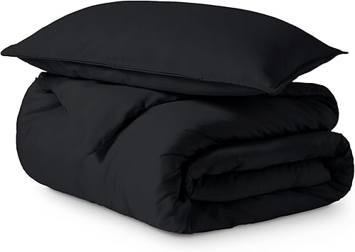 Bare Home Juego de edredón de lujo de 3 piezas + funda de edredón, microfibra cepillada ultrasuave de primera calidad 1800, fácil cuidado