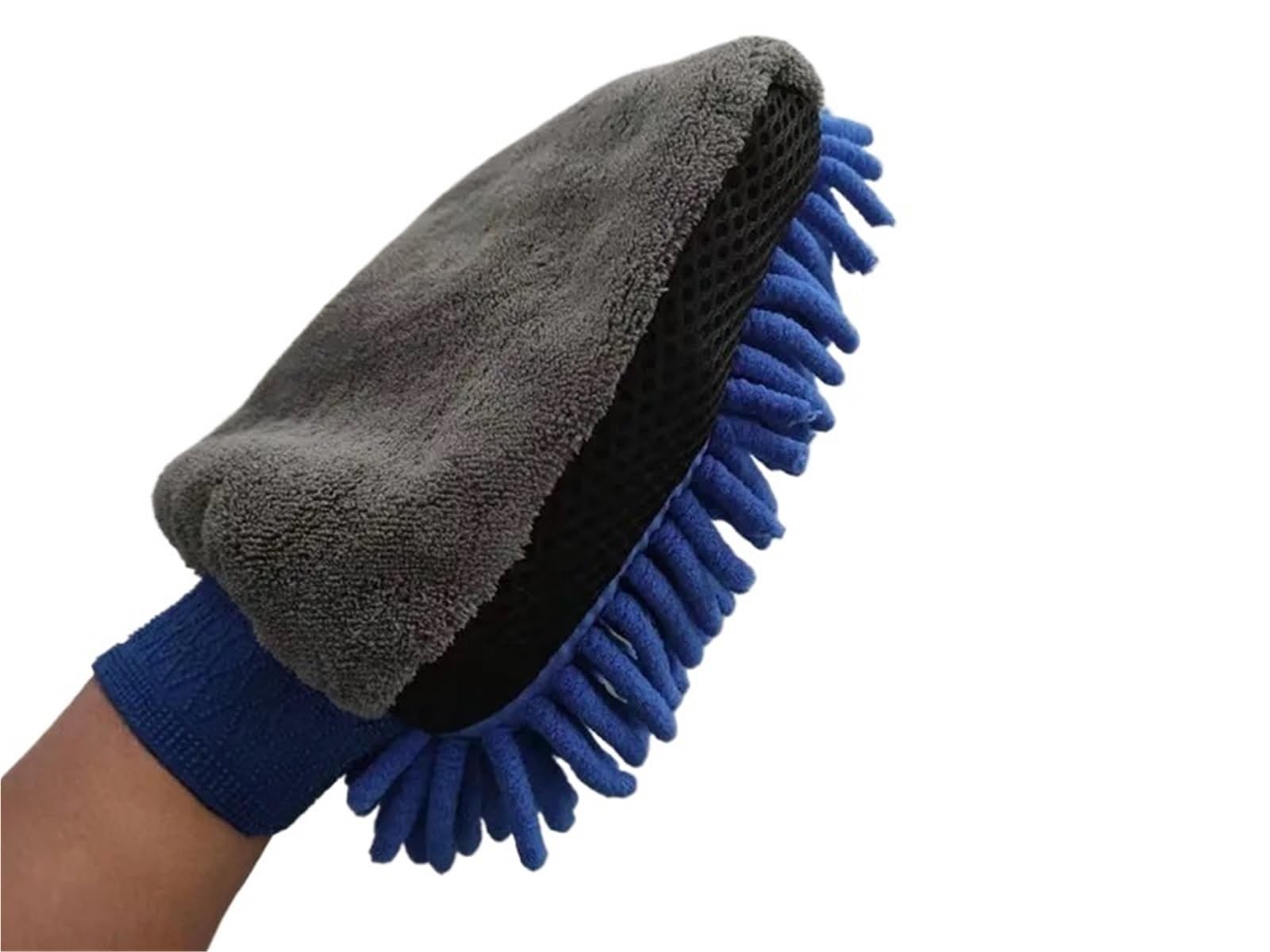 MDSRFGN Car Wash Mitt Waterproof Car Wash Microfiber Gloves Thick Cleaning Mitt Wax Detailing Brush Double-faced Glove(Blue)
