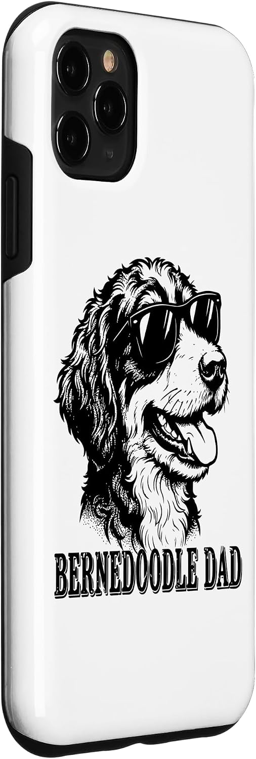 Cute Mens Boys Dog Lover Sunglasses Best Bernedoodle Dad Case for iPhone 11 Pro Max image 3