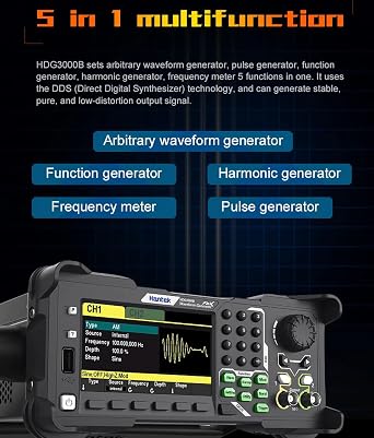 Hantek Programmable Arbitrary Waveform Generator Hantek HDG3022B/3012B/3042B/3062B/3082B/3102B 2CH 300MSa/s DDS Function Signal Source Frequency Generator(HDG3012B)
