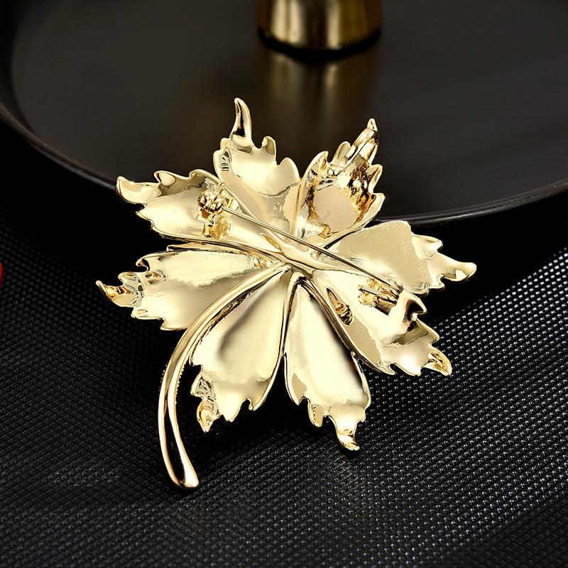 Image of Flower Brooch Pin Gold-Plated Enamel Brooch Lapel Pins Flower Jewelry for Women
