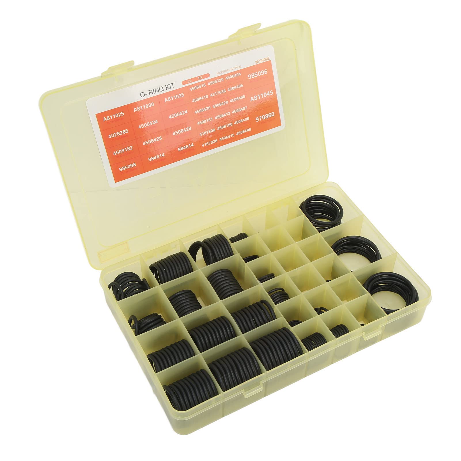 Kit de juntas tóricas de goma Juego surtido de juntas tóricas Kit de sellos para de aire acondicionado con 383 piezas para reemplazo de excavadora EX Material HNBR duradero Alta