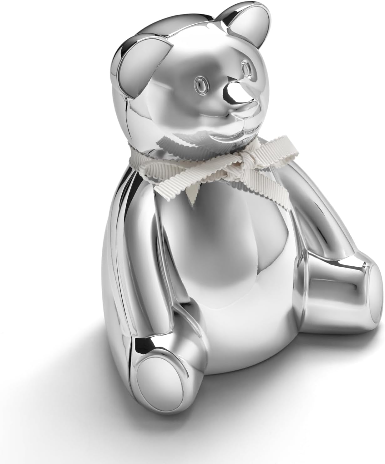 Personalized Silver-Plated Teddy Bear Bank – Classic Baby Gift – Non-Tarnish Finish, 4.5" x 2.5" Wide, Perfect Keepsake for Any Occasion