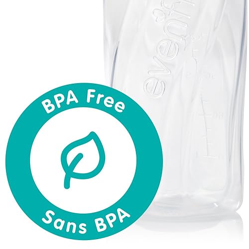 Miniatura 4 de Botellas clásicas de alimentación Evenflo forma curva y color verde azul o naranja 8onzas pack de 12