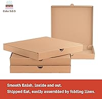 Vista 2 de Cajas de pizza de cartón corrugado Kraft de 12 x 12 x 1.75 pulgadas (paquete de 12)