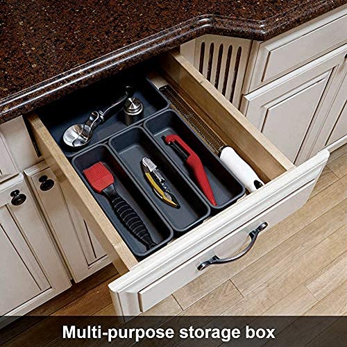 Lade-organizers, 8 stuks plastic ladeverdelers, lade-organizers, verdelers met 3 maten voor bureau opbergbakken voor… - Image 7