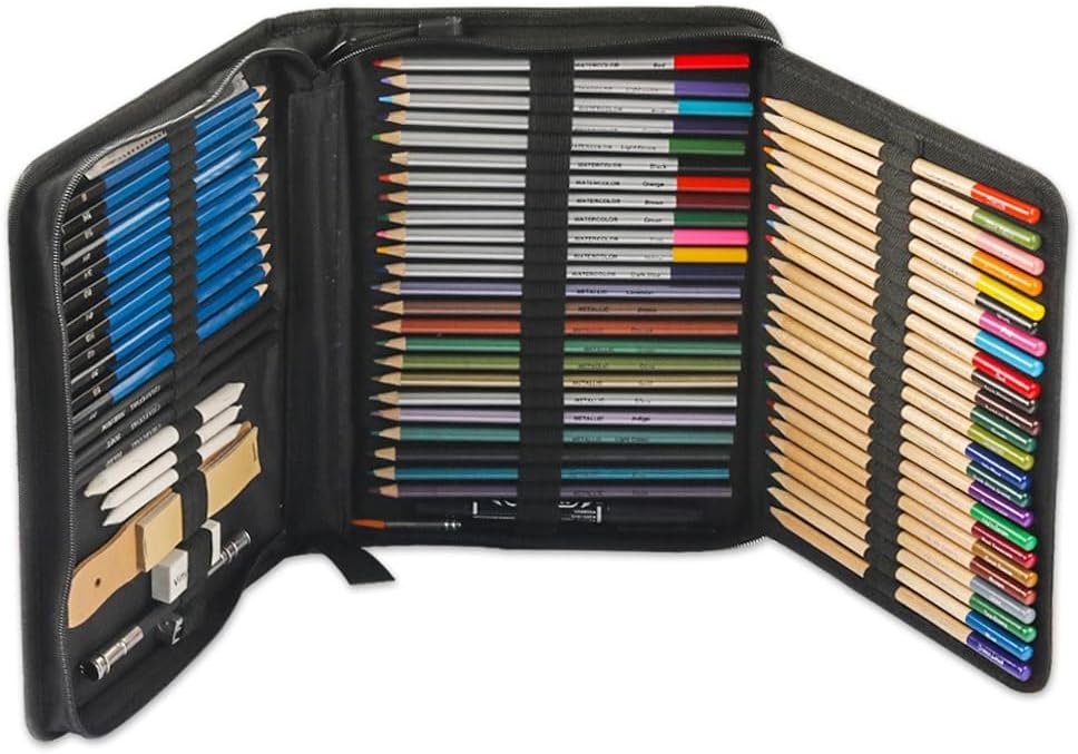 71-piece Drawing Kit Water-soluble Colored Pencil Sketch Tool Art Supplies