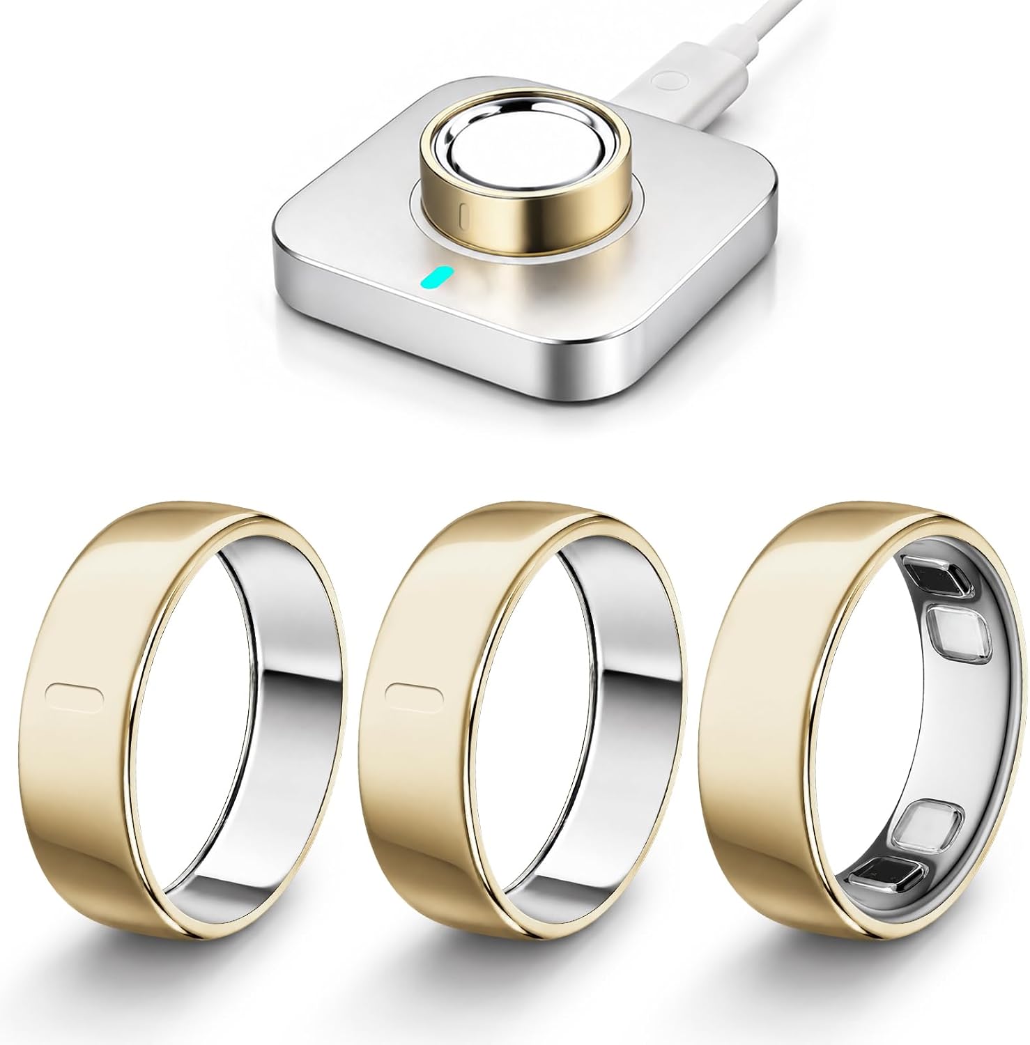 3 Pack Cover for Oura Ring Gen 5, 14K Gold Plated TPU Ring Protector