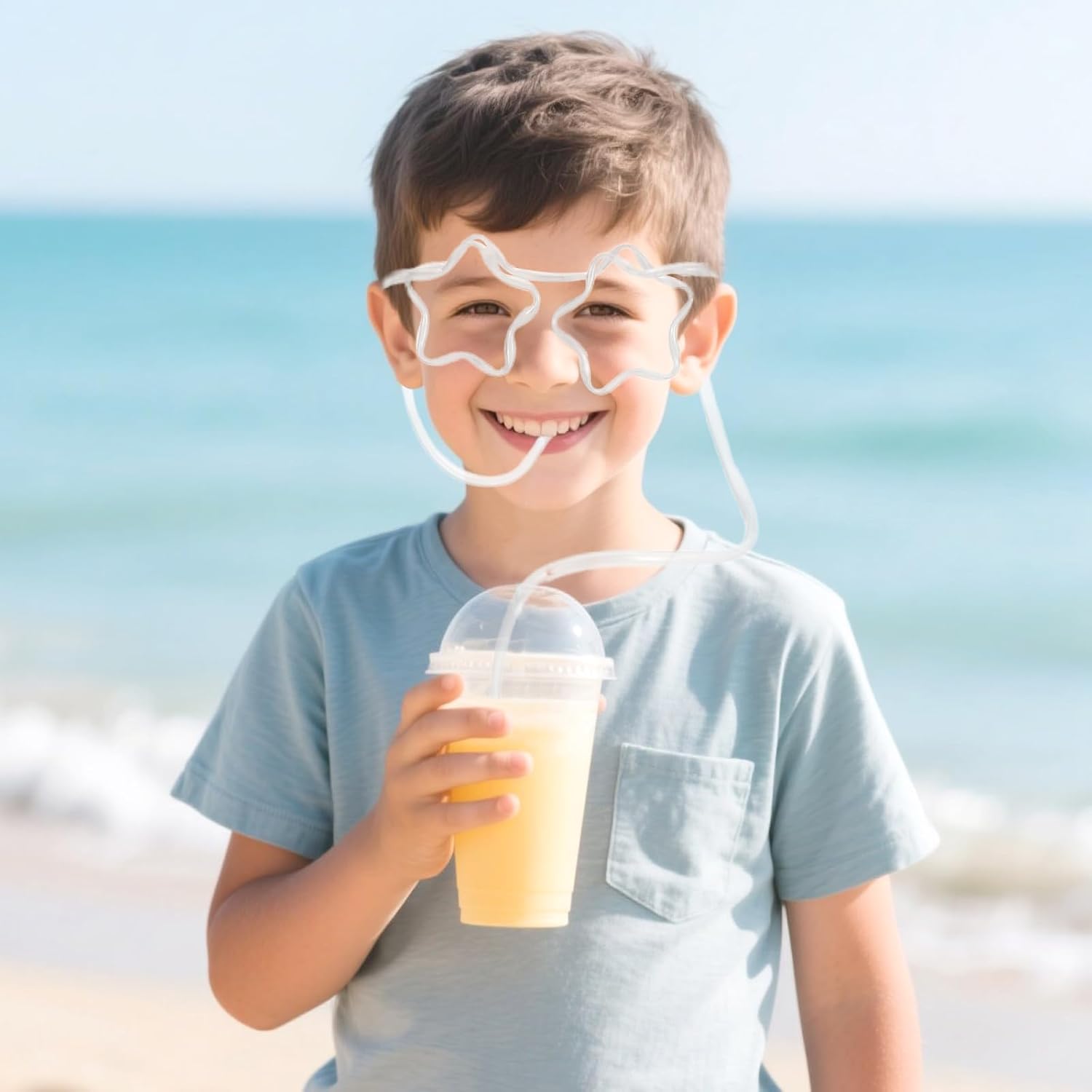 8PCS Star Straw Glasses,Transparent Crazy Straws Reusable,Novelty Silly Glasses Straws for Parties Birthday,DIY Fun Activities,Annual Meeting,Kids Party,Funny Decoration for Kids image 3