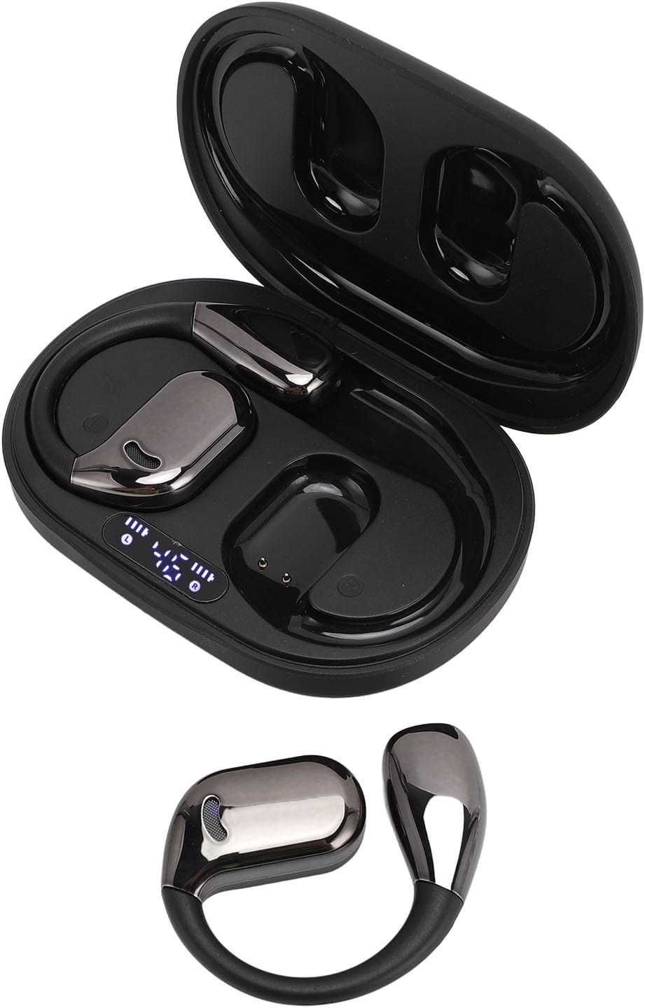 M75 TWS Bluetooth Translation Earphones, 3 Modes On Ear Translator Earphone in Real Time, ANC Technology, for Travel Business International Students (Black)