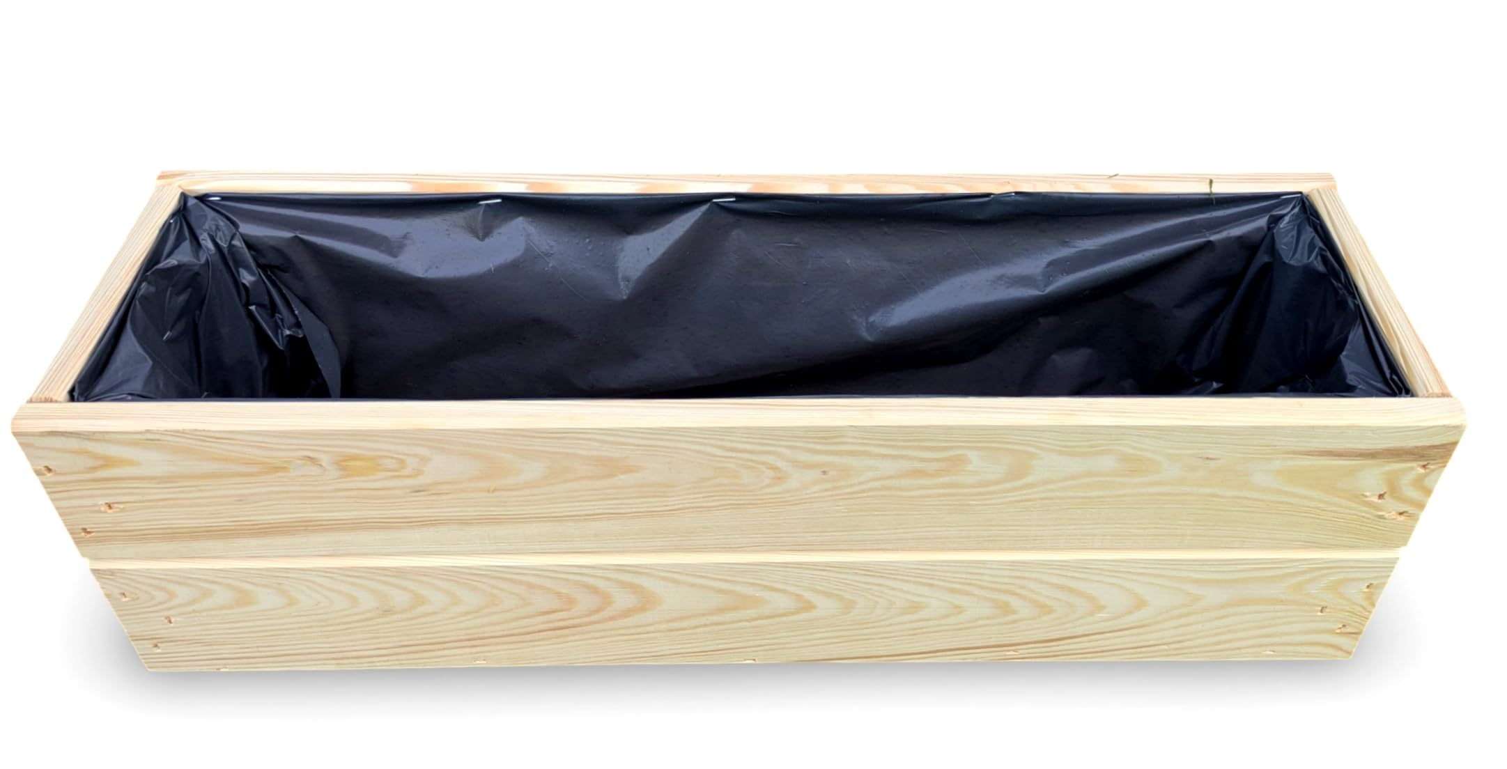 FKL DESIGN Home Deco Jardinera de Madera 60 cm – Macetero de Abeto Impregnado con Revestimiento y Drenaje – Jardinera para Balcón Terraza y Jardín – Montada, D27 (Crudo, 60 cm)