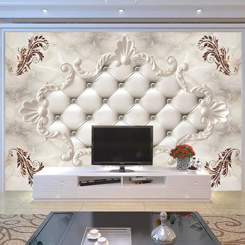 Papier peint marbre 3D fresque haut de gamme pour une chambre parentale