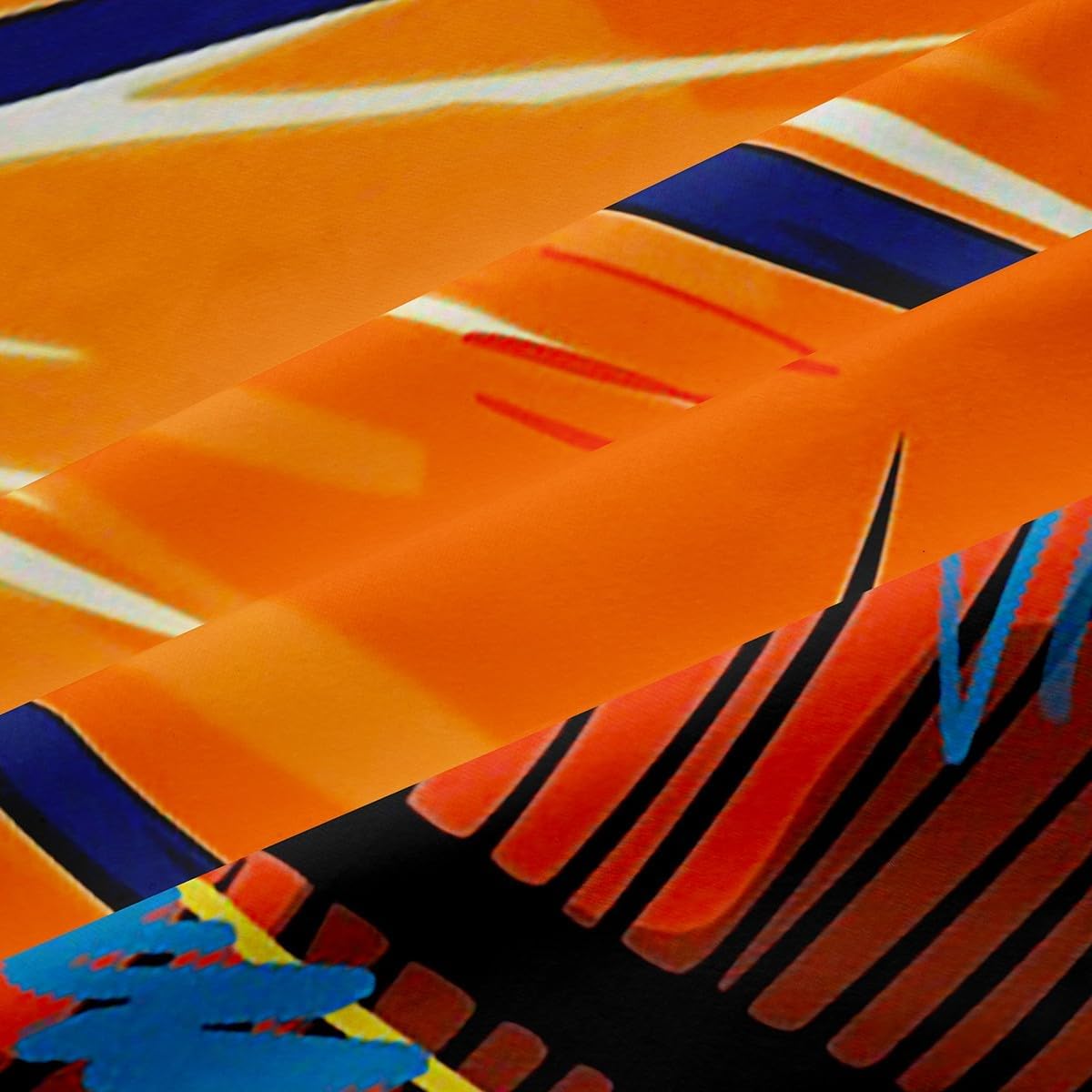 Kids Basketball Window Curtains 52W"x96L" Boys Games Sports Theme Curtain Panels Youth Graffiti Tie Dye Window Drapes Basketball Sport Window Treatments Living Room Decor Child Room Decor Orange Blue