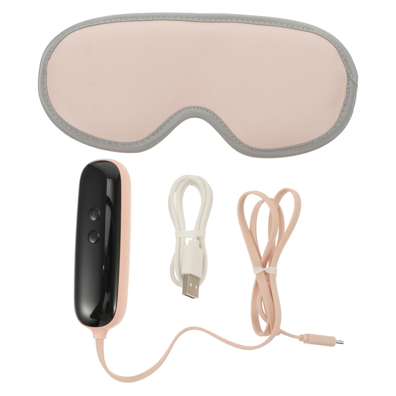 Cabilock Verstellbare Heiz Augenmaske mit USB 1800ma, Leder Baumwolle Rosa