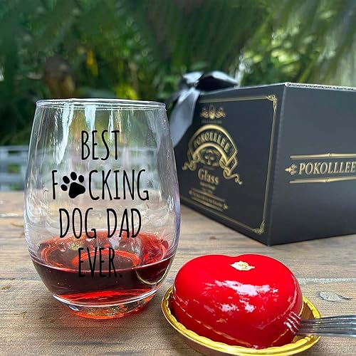 Miniatura 3 de Vaso de vino para papá, el mejor perro y papá de la historia, divertido regalo de cumpleaños para hombres, regalo del día del padre, regalos de papá