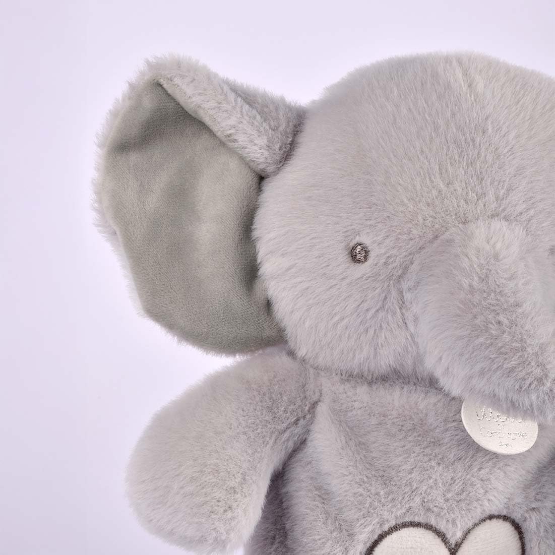 Doudou et Compagnie - Atmungsaktives Plüschtier Elefant Atmen - 28 cm - Plüschtier mit Musik, beleuchtet mit Atmungsbewegung - Nachtlicht und weiße Geräusche - Geschenkidee zur Geburt - DC4683