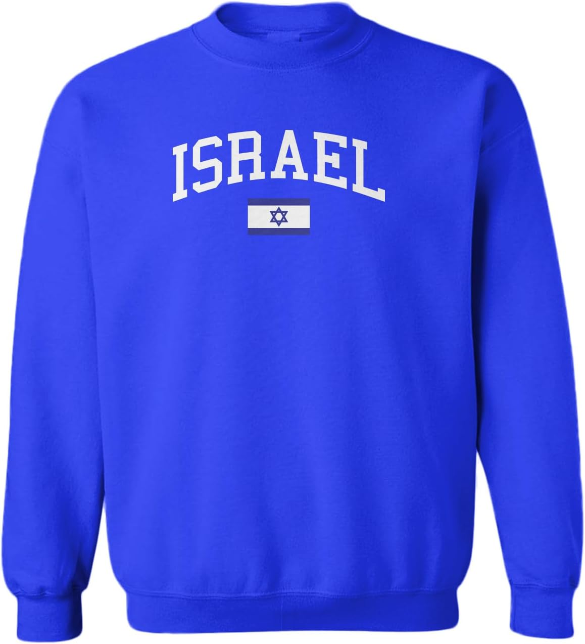 Israel Word with Flag - Israeli Patriot Toddler Fleece Crewneck Sweater