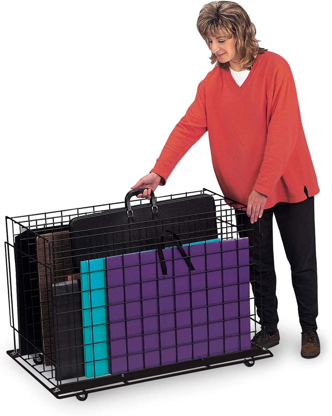 Nasco 9716655 Art Classrom Portfolio Storage System, 5 Vertical Racks, Black