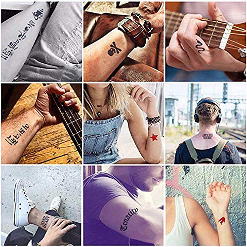 Jacknb Temporary Tattoo Kit Freehand Ink Semi Permanent Tattoo Jagua Gel 40 Pcs Free Tattoo Stencils Diy Tattoos Fake Freckles Temp Tattoos For Women Kids Men - Full Kit 4 Bottles #TOP3