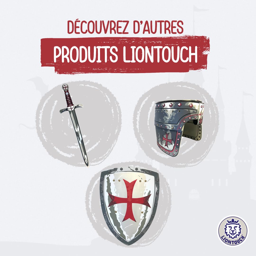 Liontouch - Cape du Chevalier Maltais | Taille Unique - 3 à 8 Ans | Cape d'Imitation Médiévale, Thème Classique de la Croix Rouge | Déguisements, Robes Fantaisies & Costumes Royaux pour Garçons