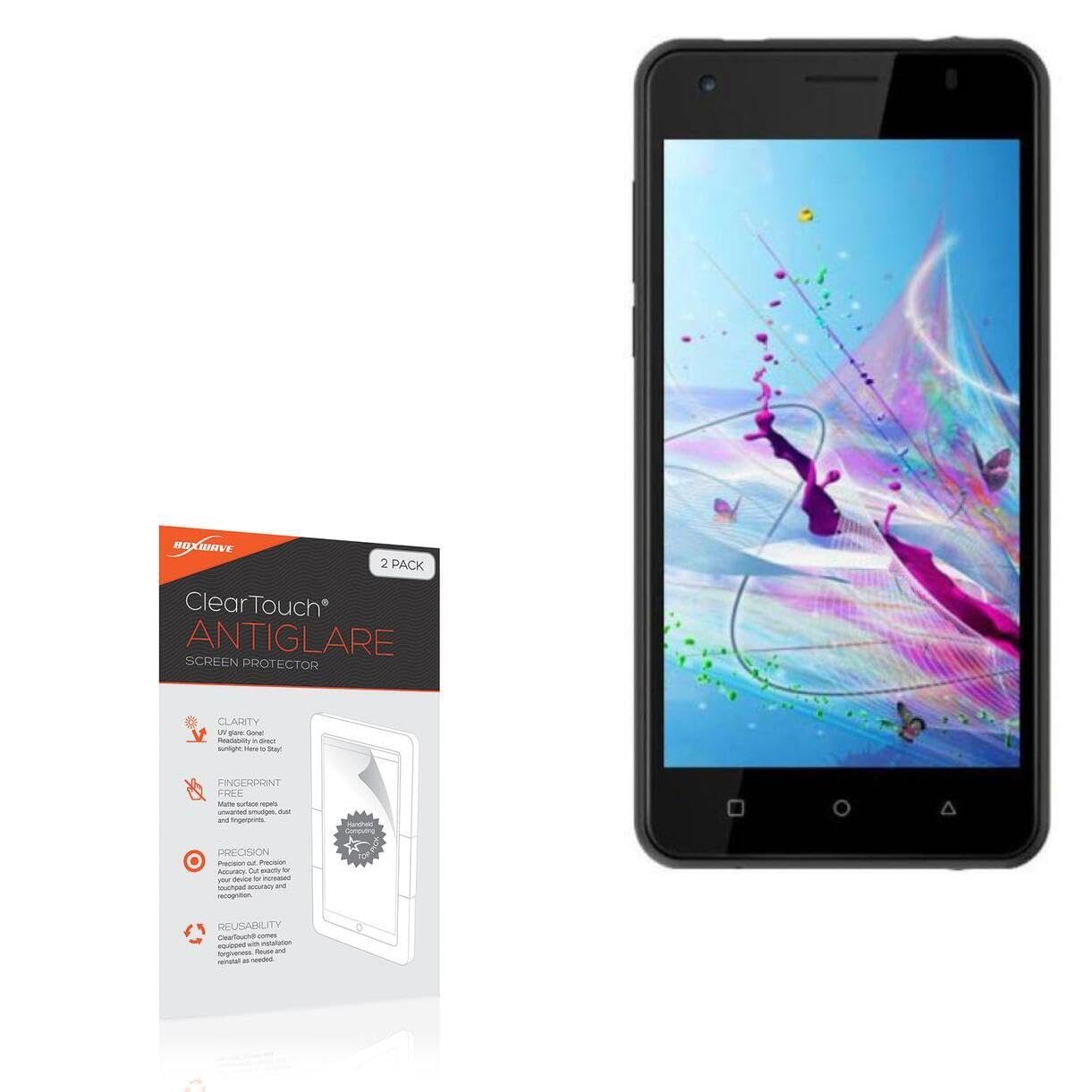 BoxWaveScreen Protector Compatible with iVooMi V5 - ClearTouch Anti-Glare (2-Pack), Anti-Fingerprint Matte Film Skin