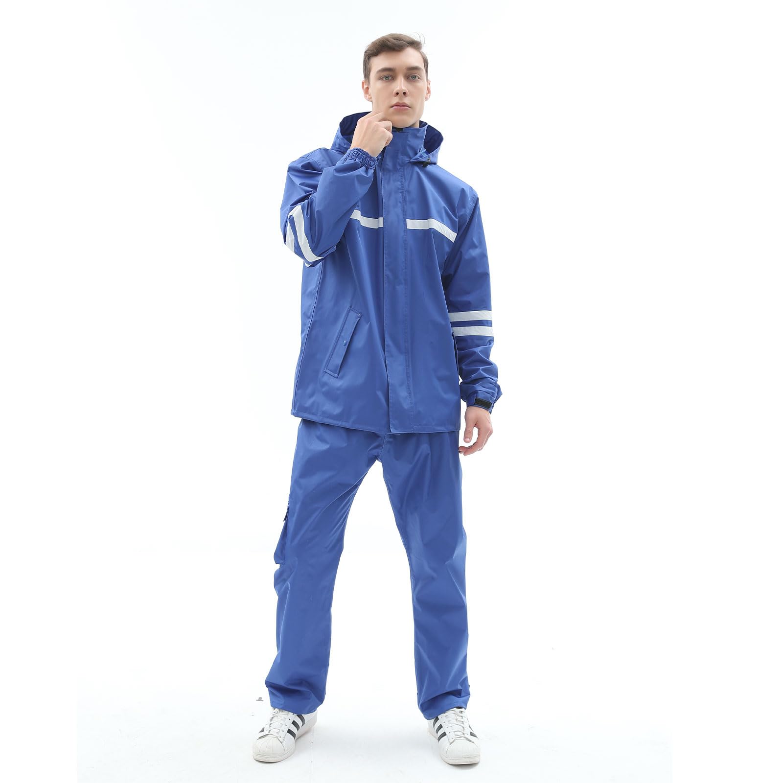 Waterproof Rain Suit for Men Women, Durable Rain Jacket and Pants 2 Piece