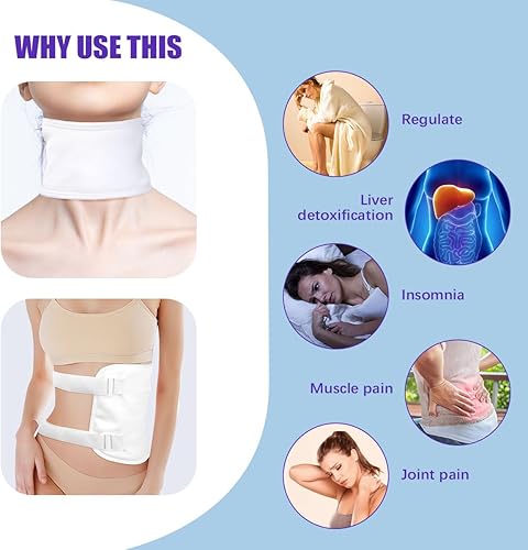 Miniatura 2 de Paquetes de aceite de ricino, paquete de 2 unidades de aceite de ricino orgánico para cintura y cuello para desintoxicación del hígado, kit de