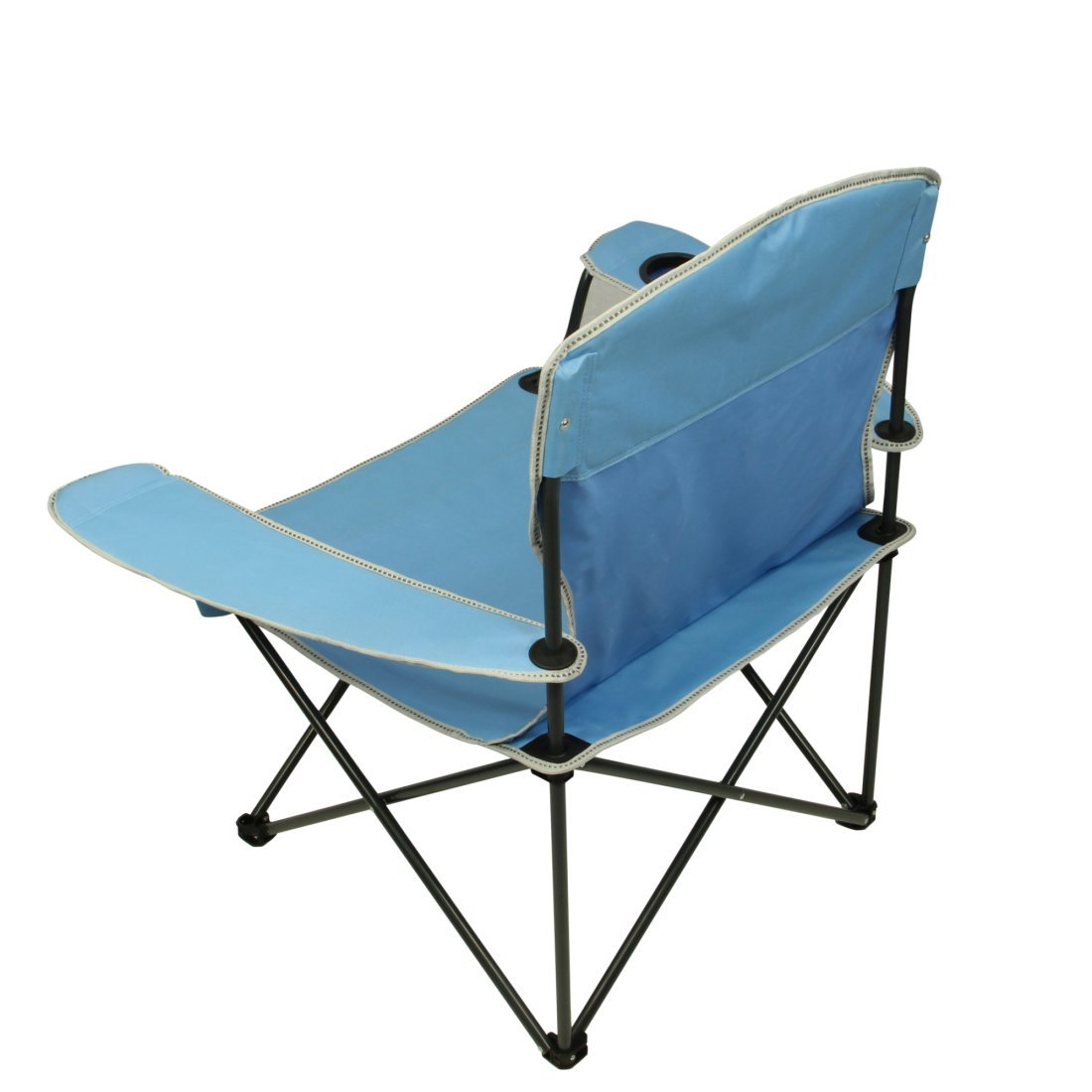Fridani Campingstuhl FCB 90 Klappstuhl Blau Gartenstuhl mit Armlehnen & Getränkehalter Angelstuhl Sport & Freizeit