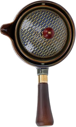 Happyyami Tetera japonesa Kyusu tetera china con mango lateral cerámica tetera de té para té suelto oficina casa restaurante té bebedor estilo 1